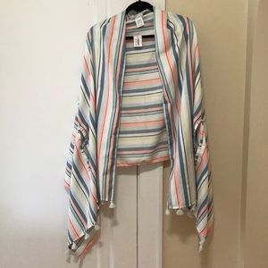 Brand new never worn JCrew striped cape poncho